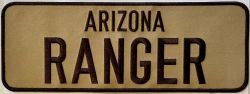 *CLEARANCE* ARIZONA RANGER SUBDUED BROWN ON TAN 4"T X 11"W BACK PATCH - VELCRO.